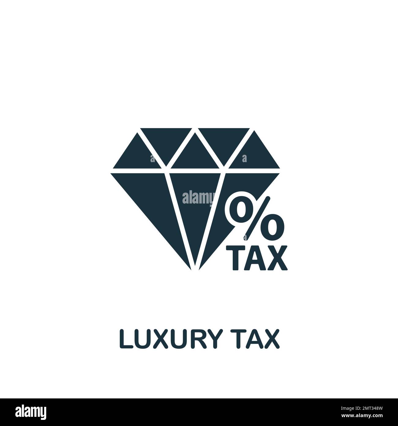Luxury tax icon. Monochrome simple sign from common tax collection