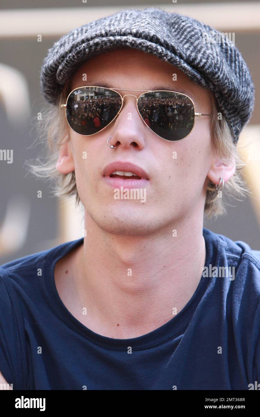 Jamie Campbell Bower at a fan meet and greet for The Mortal Instruments