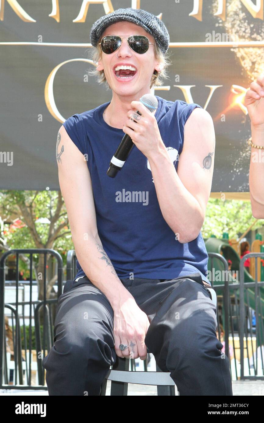 Jamie Campbell Bower at a fan meet and greet for The Mortal Instruments