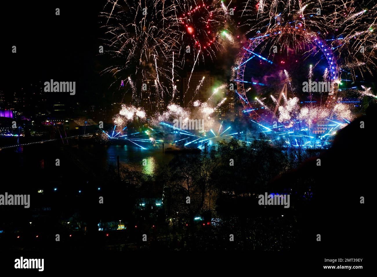 New Year celebrations at Whitehall Court rooftop light up the London