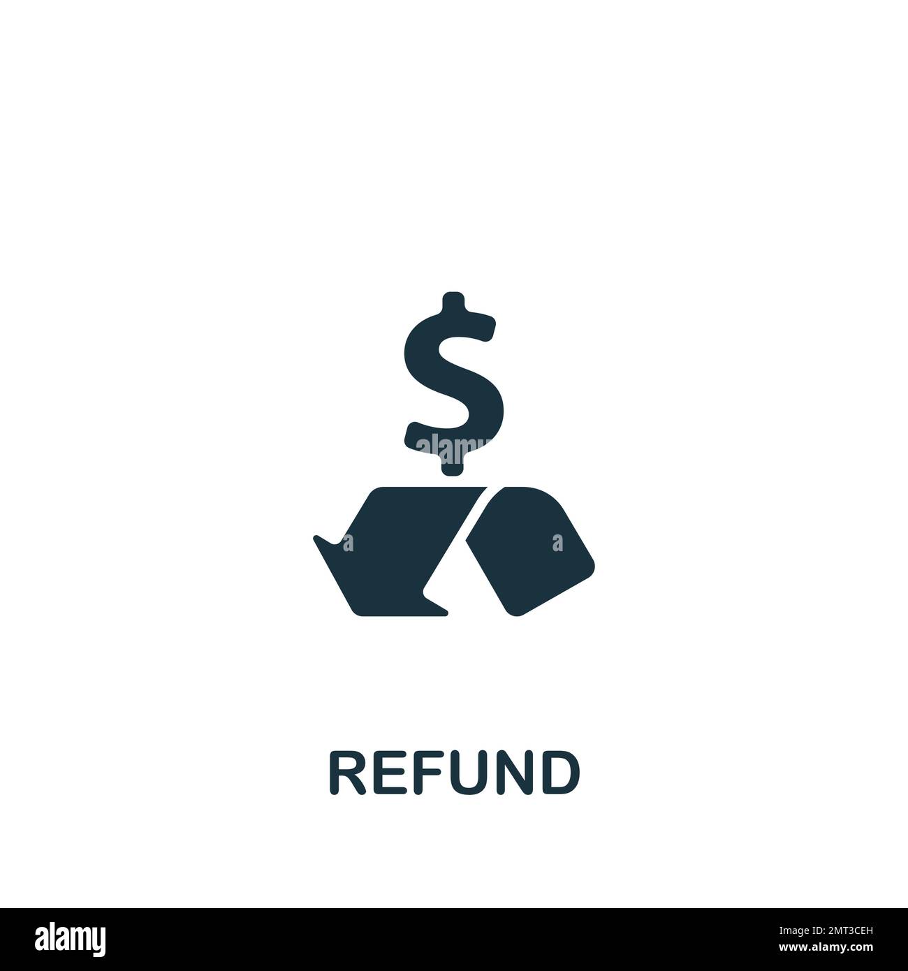 Refund icon. Monochrome simple sign from common tax collection. Refund icon for logo, templates