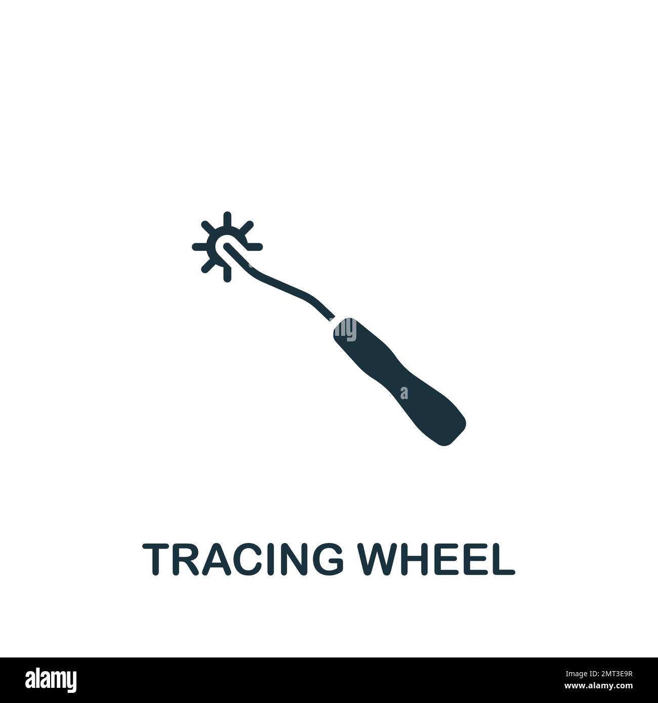 Tracing wheel icon. Monochrome simple sign from construction instruments collection. Tracing wheel icon for logo, templates, web design and Stock Vector