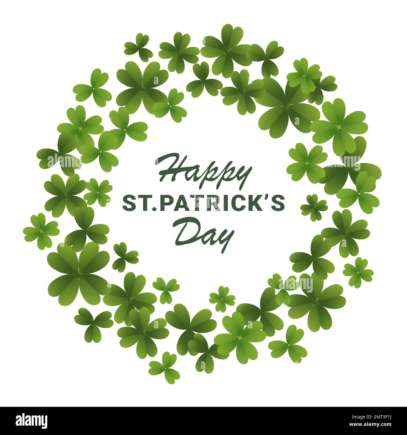 st patricks day square banner clover ring gradient vector Stock Vector