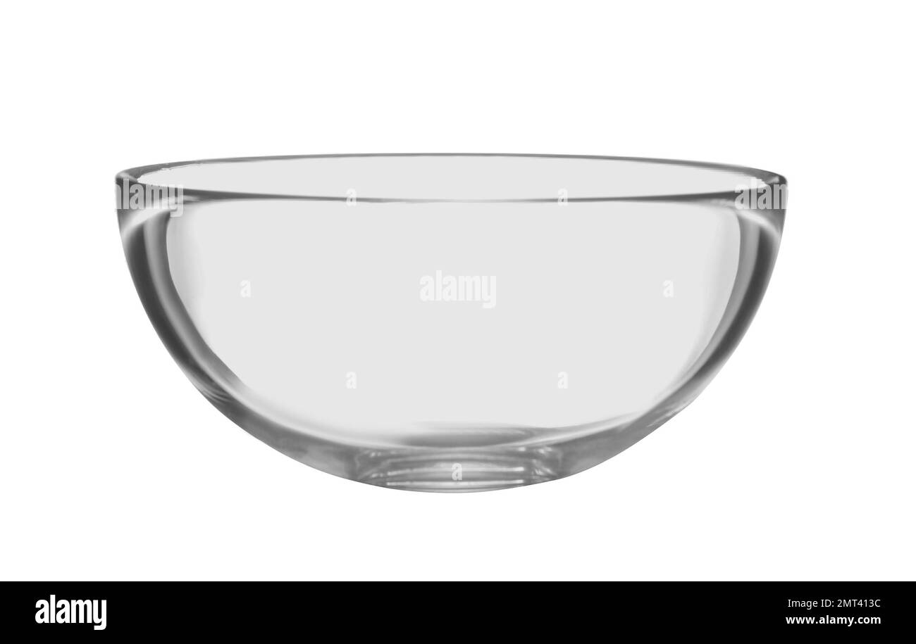 Empty clean glass bowl isolated on white Stock Photo Alamy