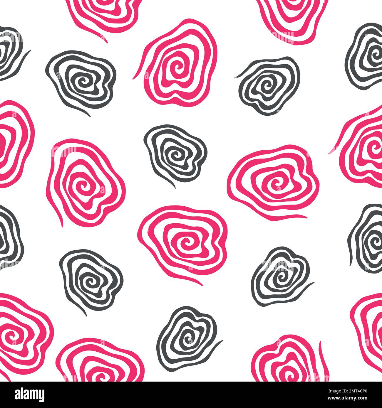 Spiral seamless vector pattern. Vector image on white background. Black ...
