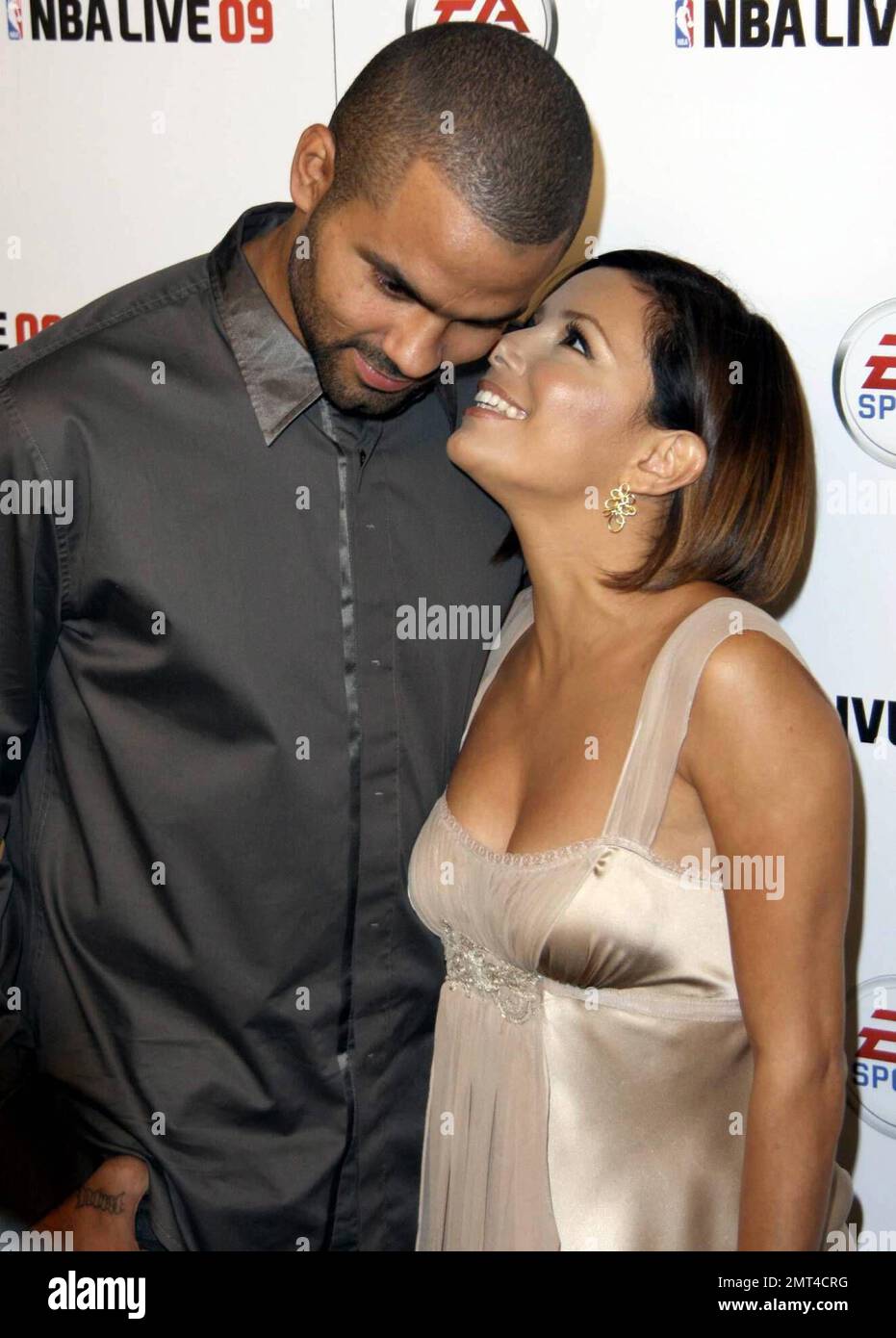 Eva Longoria and Tony Parker attend the EA Sports NBA Live 09 video game launch event hosted by Tony Parker at Beso in West Hollywood CA. 9 26 08 Stock Photo Alamy