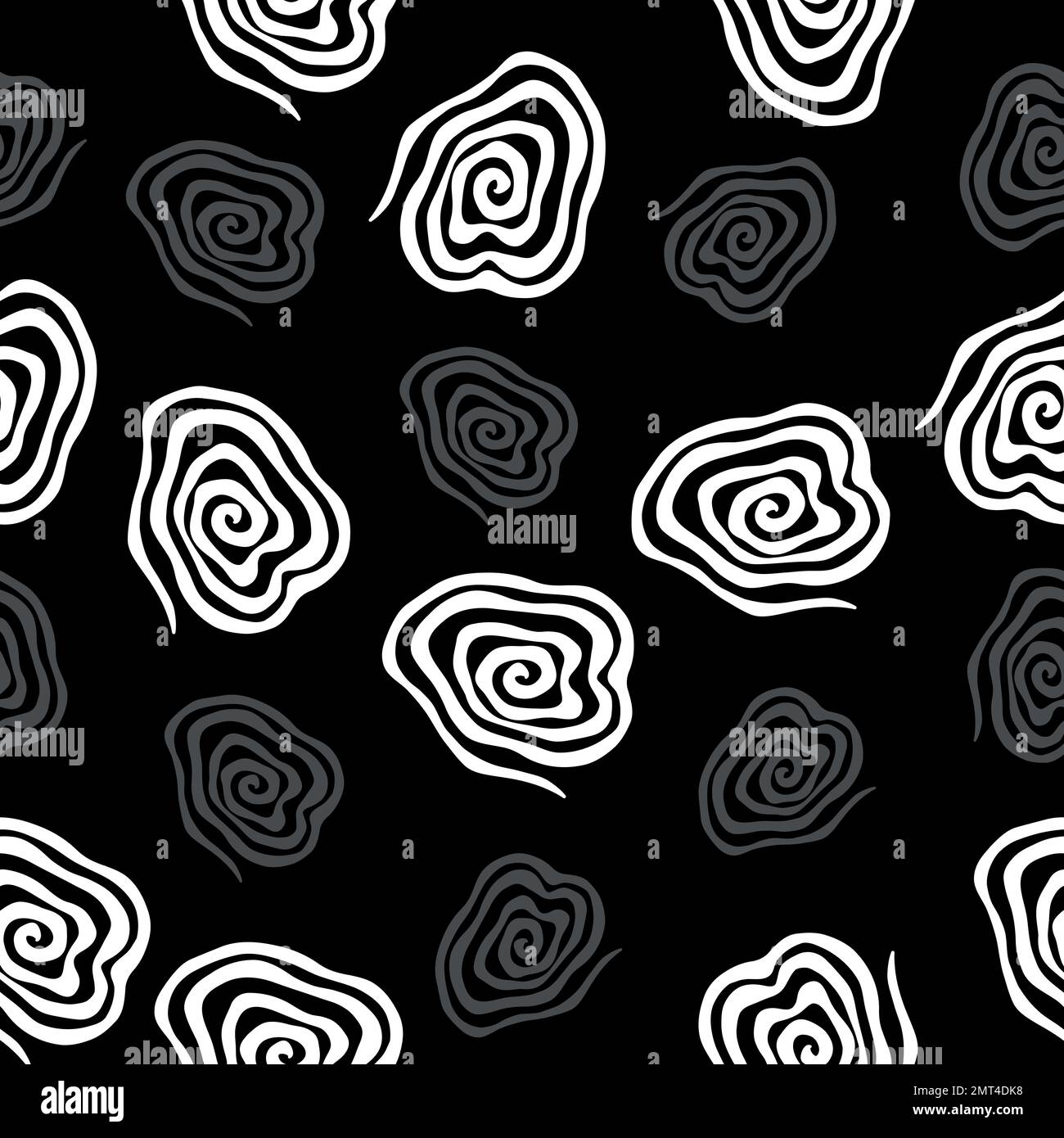 Spiral seamless vector pattern. Vector image on black background Stock ...