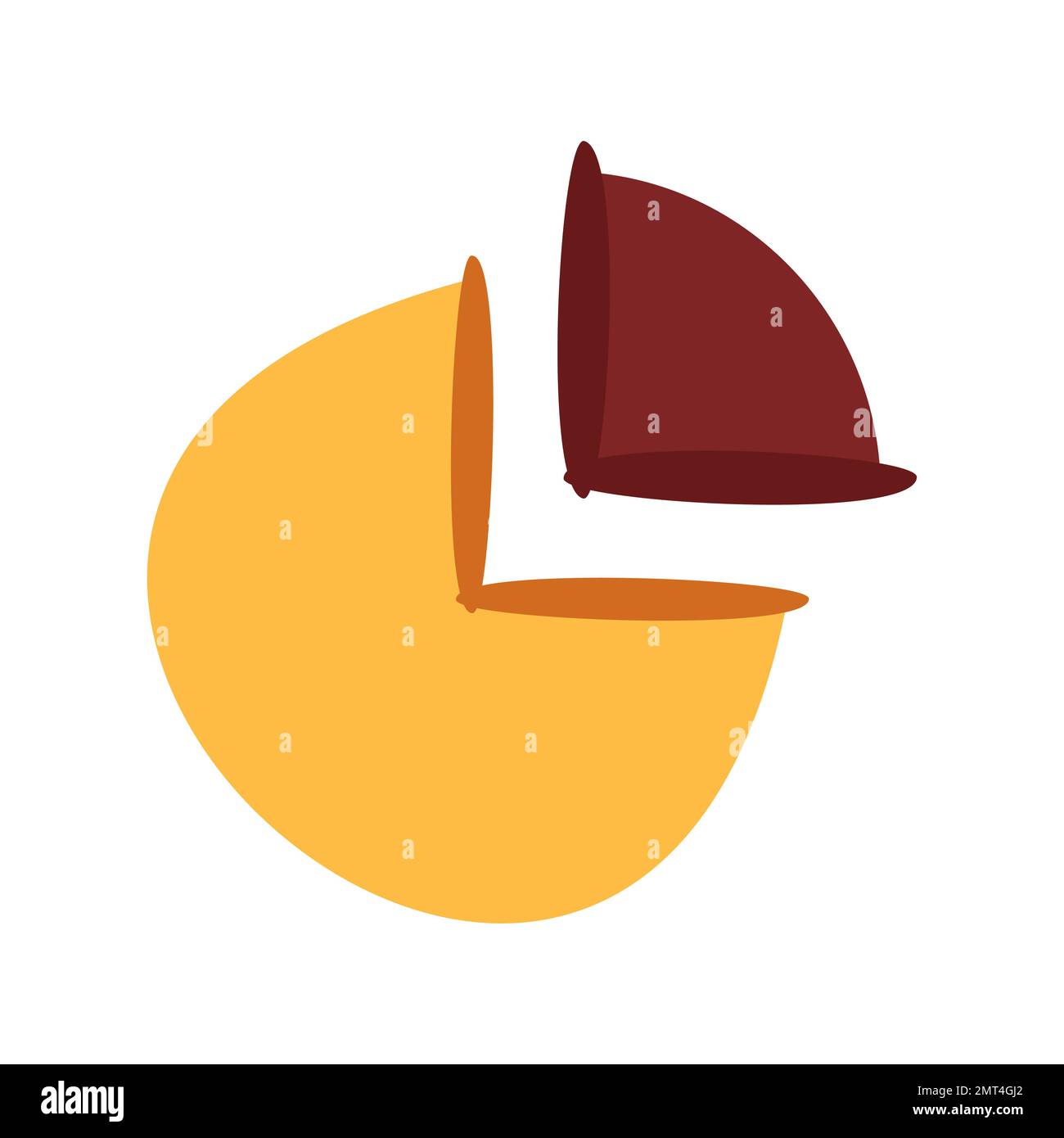 Round chart icon in cartoon flat style isolated on white background ...