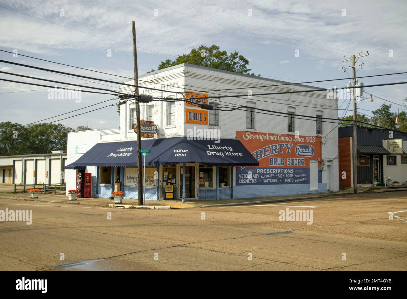 USA, Deep South, Mississippi, Liberty, Liberty Drug Store Stock Photo