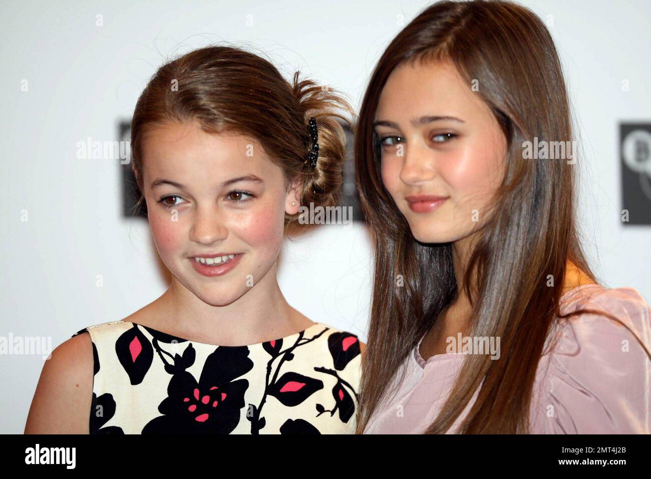 Ella Purnell and Isobel Meikle-Small at the photocall for "Never Let Me