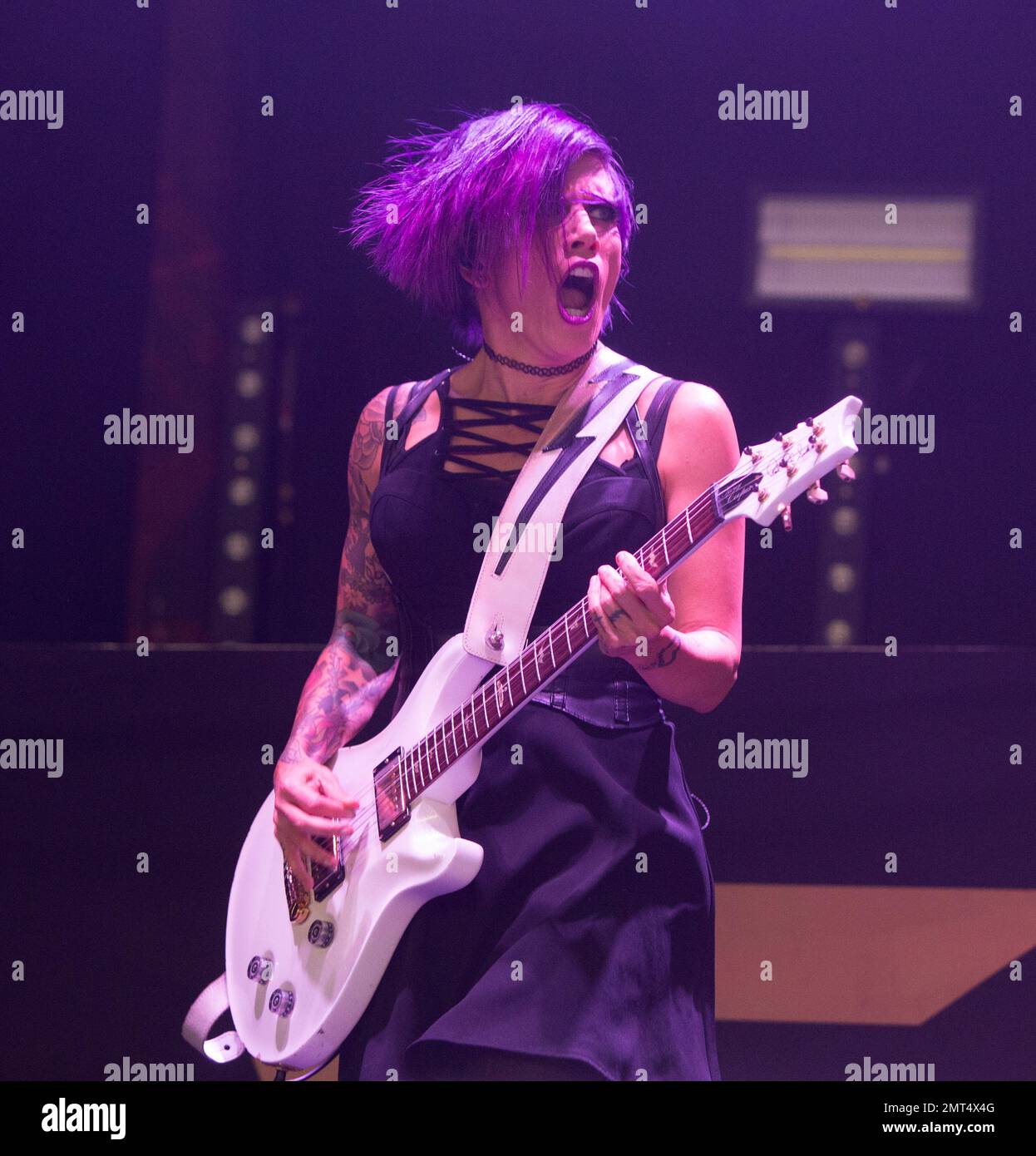 Korey Cooper of the band Skillet performs in concert as the opening act