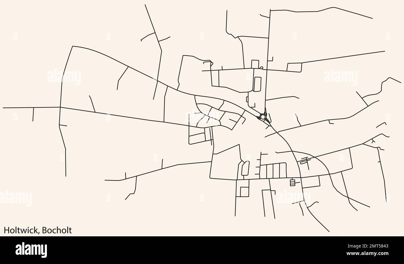 Street roads map of the HOLTWICK DISTRICT, BOCHOLT Stock Vector Image ...