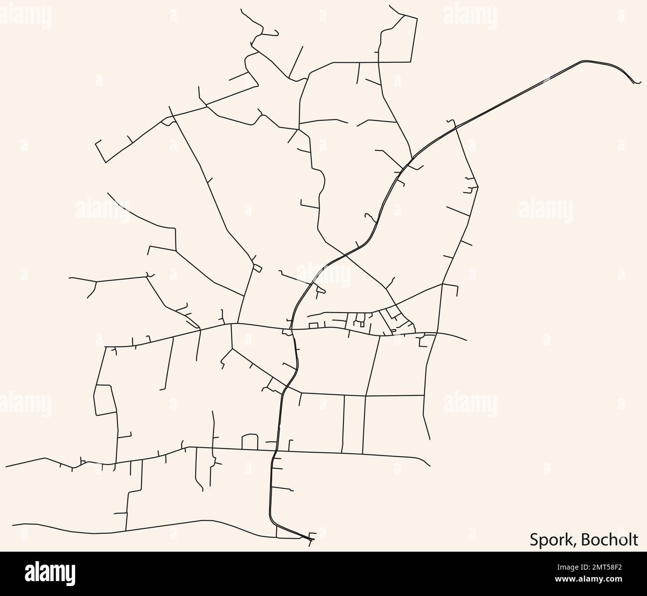 Street roads map of the SPORK DISTRICT, BOCHOLT Stock Vector Image ...