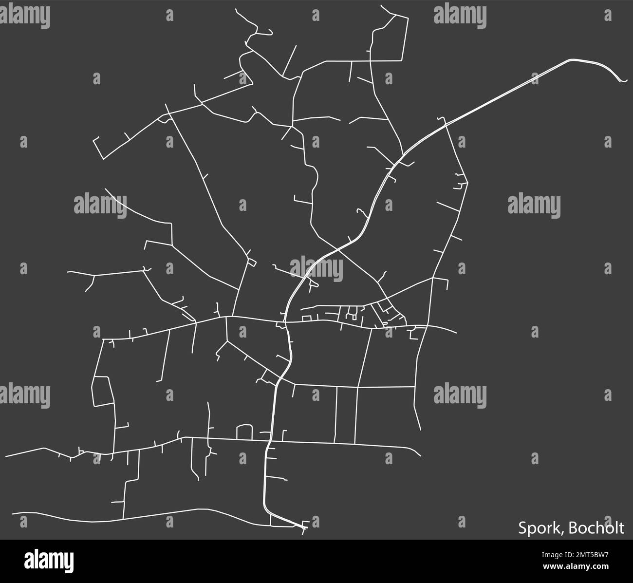 Street roads map of the SPORK DISTRICT, BOCHOLT Stock Vector Image ...