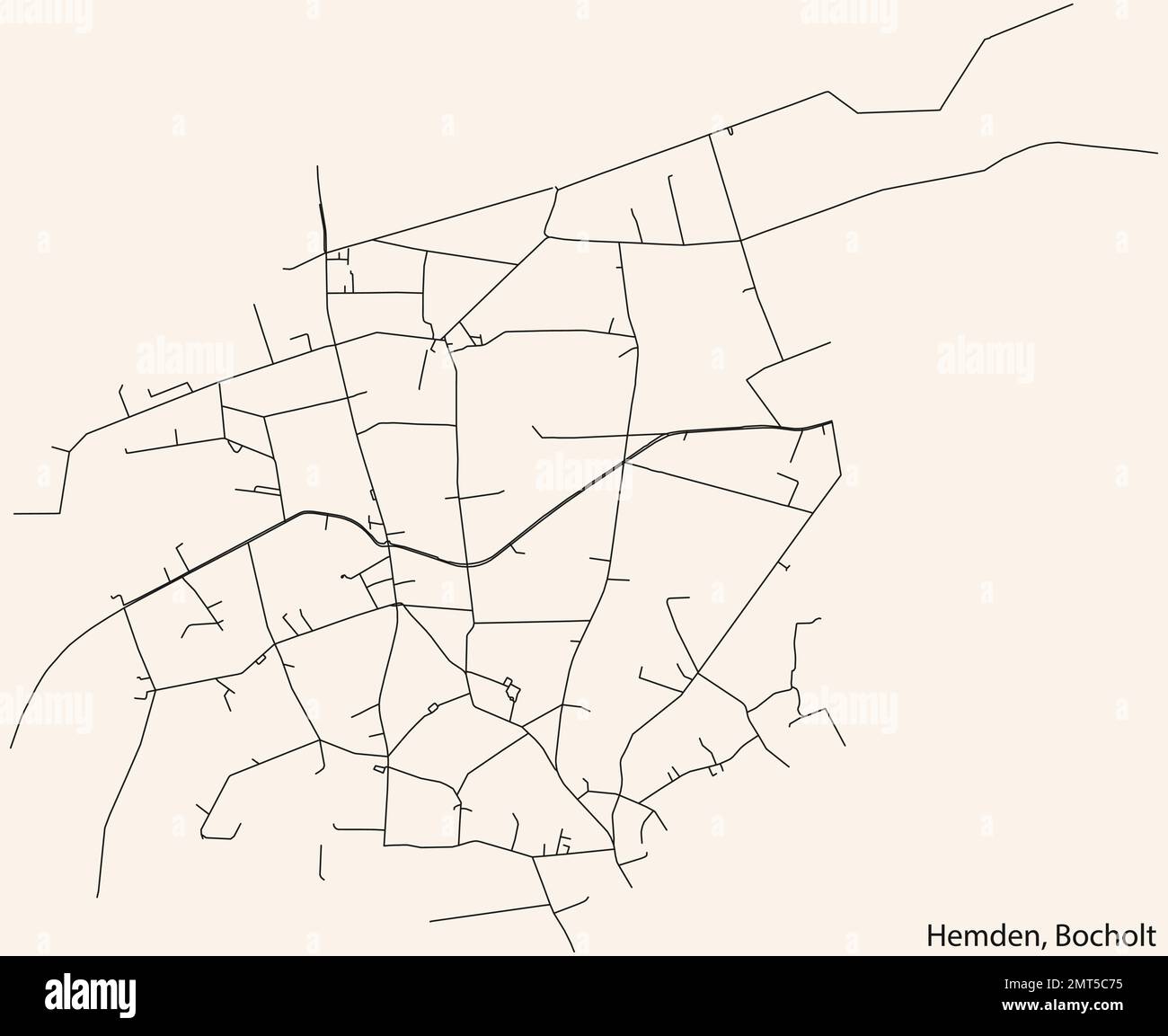 Street roads map of the HEMDEN DISTRICT, BOCHOLT Stock Vector Image ...