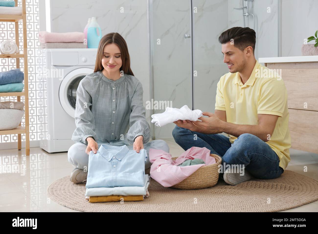 Female husband in laundry hi-res stock photography and images - Alamy