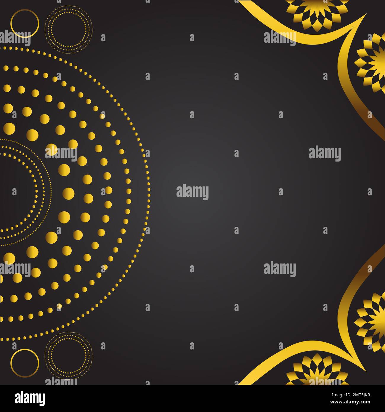 abstract luxury gold line and floral ornament on black background ...