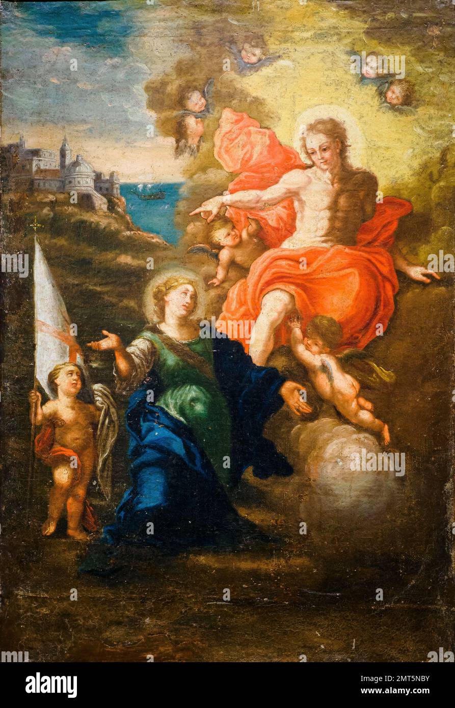 The Miracle of Saint Ursula (sketch) by Costantino Carasi, 18th century - Galleria Regionale di Palazzo Bellomo, Ortigia - Syracuse, Sicily, Italy Stock Photo