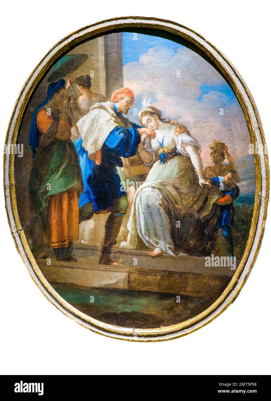 King Solomon and the Queen of Sheba by Costantino Carasi attrib., 18th century - oil on canvas - Galleria Regionale di Palazzo Bellomo, Ortigia - Syracuse, Sicily, Italy Stock Photo