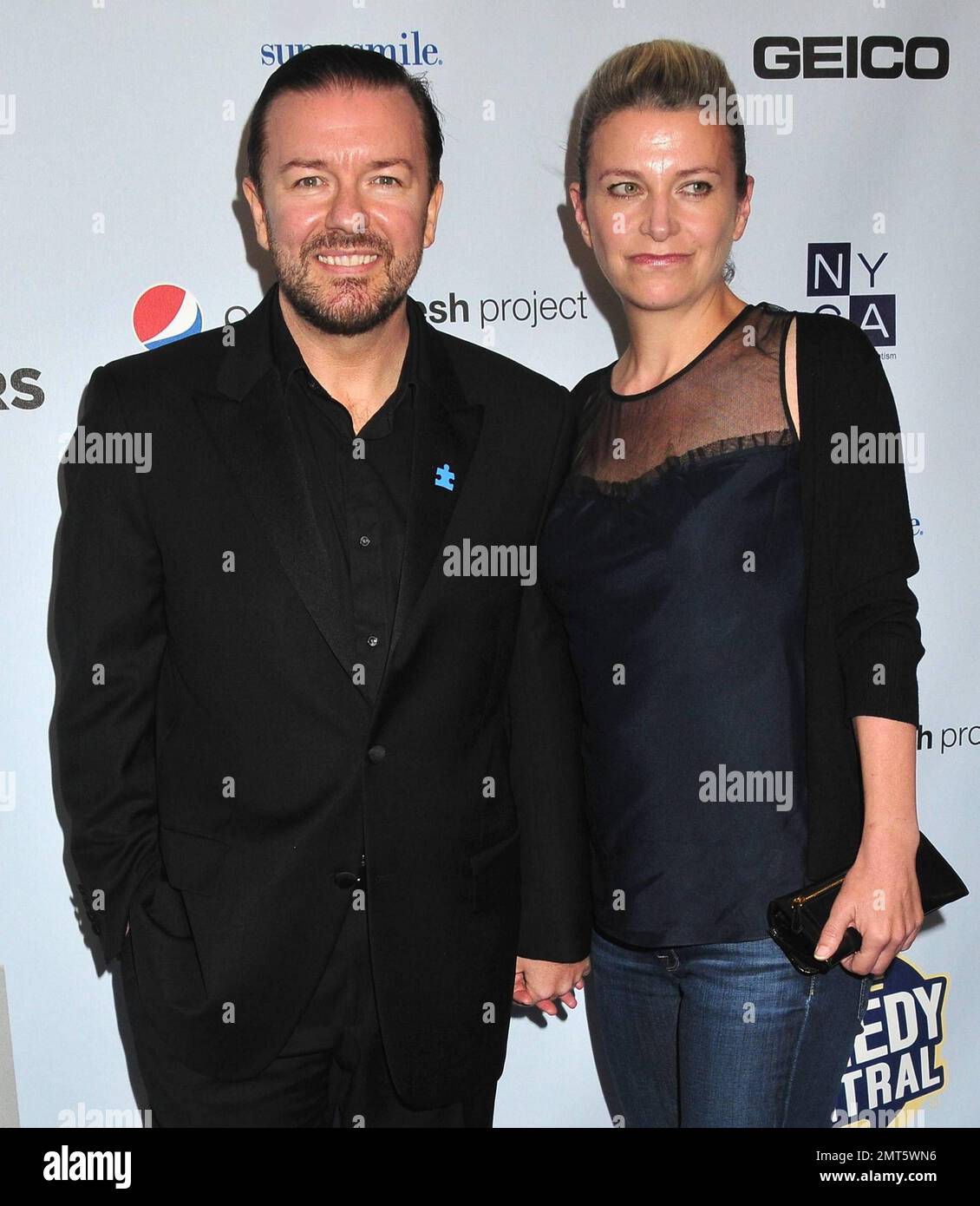 Writer, producer and director Ricky Gervais and long time girlfriend ...