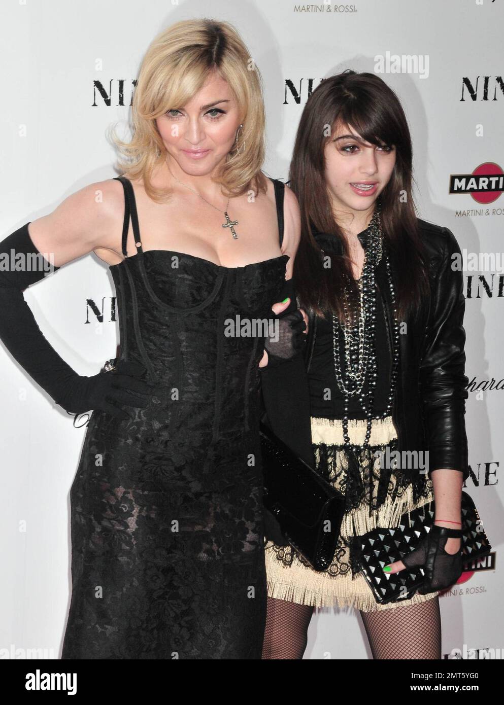 Madonna and daughter Lourdes Leon at the premiere of Nine held at the Ziegfeld Theatre in Manhattan, New York. NY. 12/15/09. Stock Photo