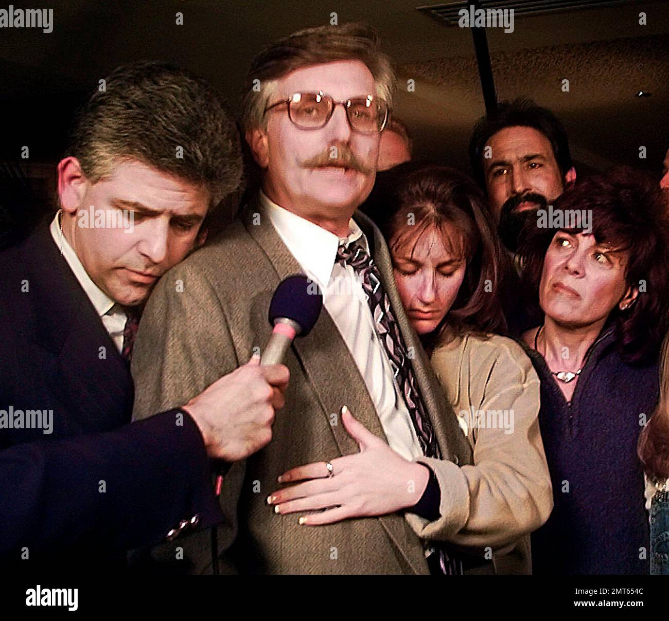  file in this feb 4 1997 file photo fred goldman center is hugged