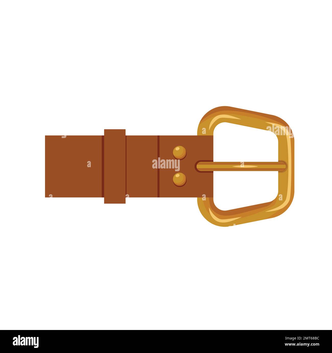 Realistic leather strap with golden metal elements vector illustration ...