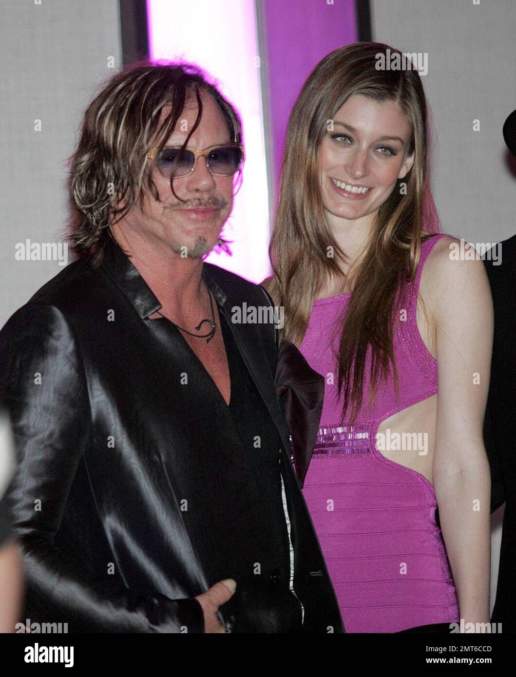 Mickey Rourke and guest attend the New Years Eve celebration at LIV ...