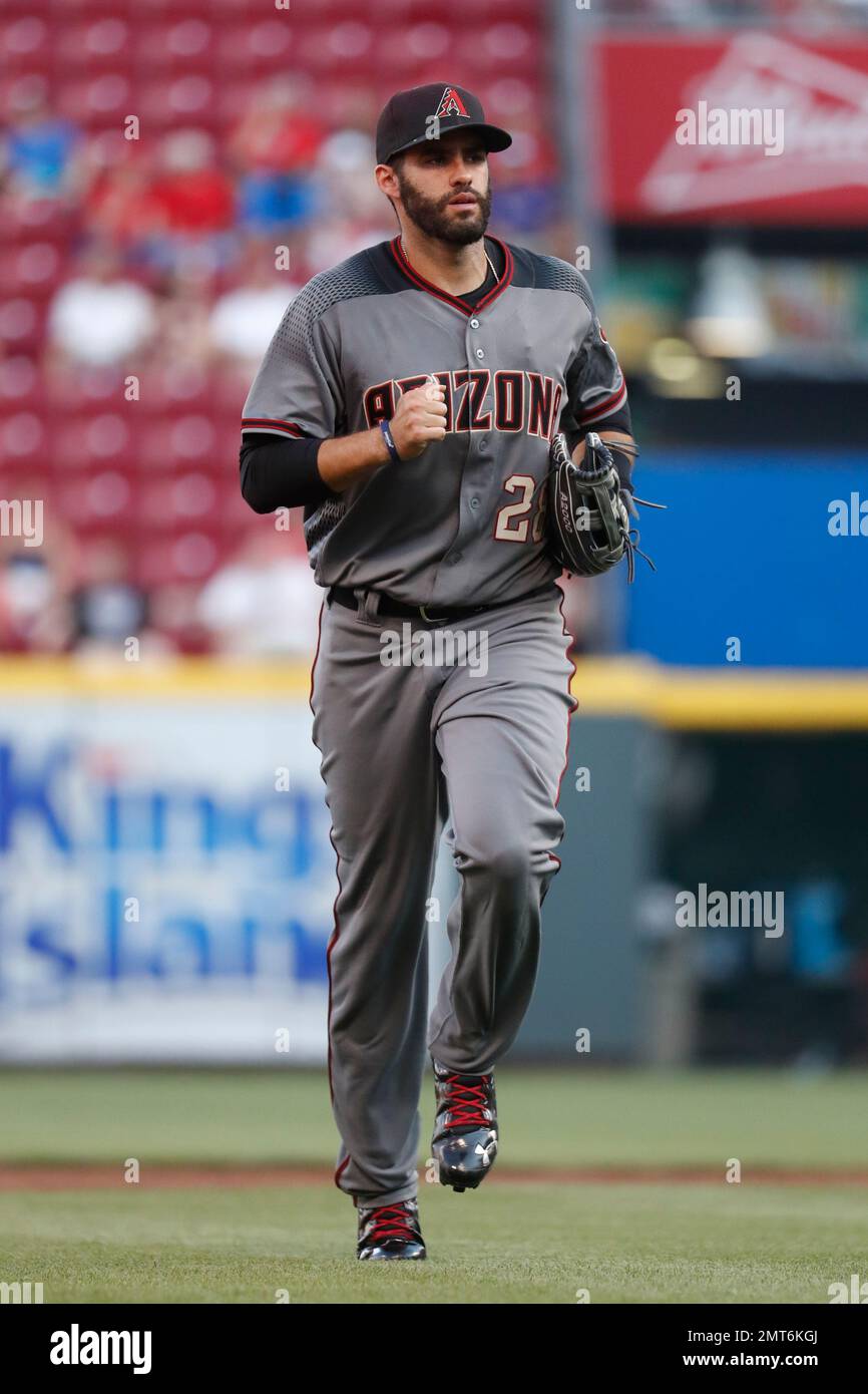 Arizona Diamondbacks right fielder J.D. Martinez runs back to the dugout at  the change in the second inning of a baseball game against the Cincinnati  Reds, Wednesday, July 19, 2017, in Cincinnati.