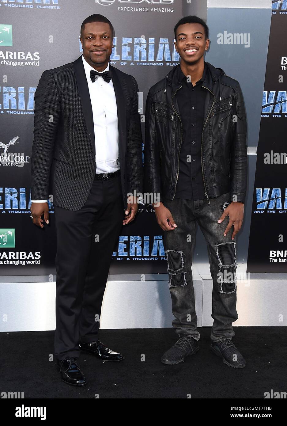 Chris Tucker and son Destin Christopher arrive at the LA Premiere of