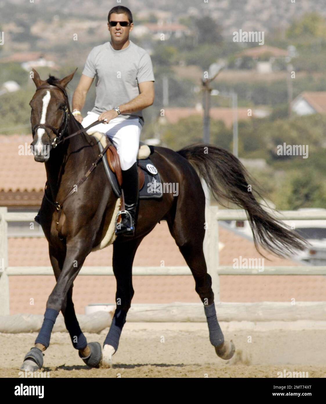 Athena Onassis de Miranda and her daughter, Viviane de Miranda, cheered on Athena's husband, Alvaro Alfonso de Miranda Neto ("Doda")  at the Onassis Equestrian Events held at the Olympic Equestrian Centre in Markopoulo. Athens, Greece. 10/4/07. All Stock Photo