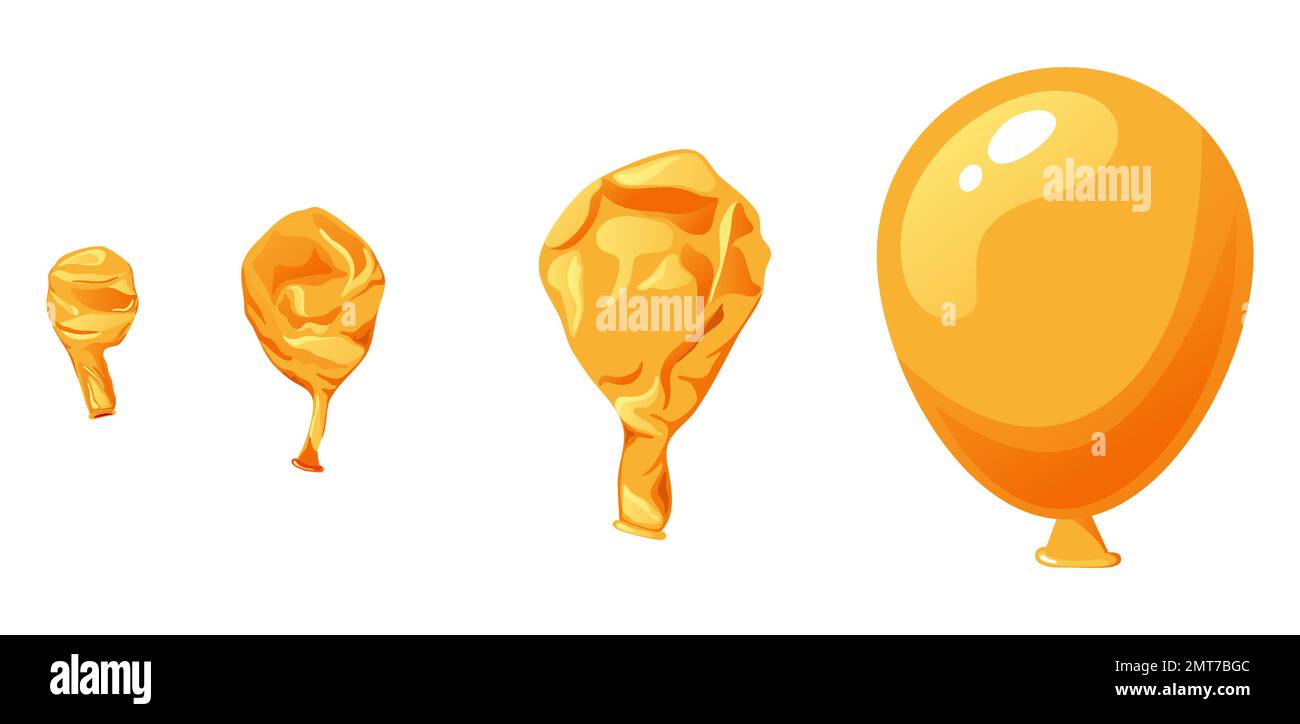 Rubber balloon blowing process. Uninflated latex ballon isolated on white  background. Cartoon decorative element for birthday. Vector illustration  Stock Vector Image & Art - Alamy