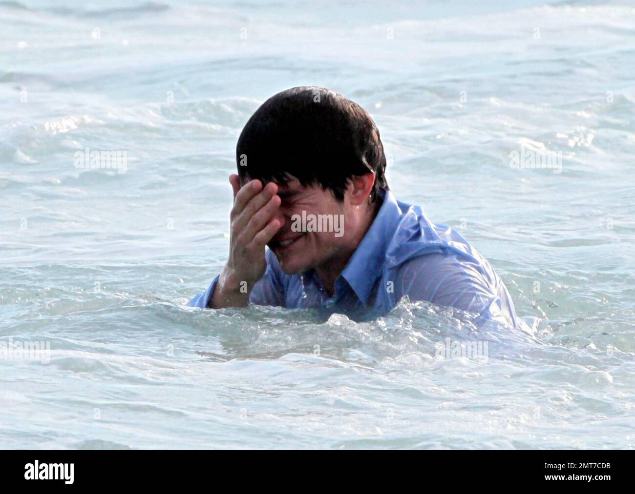 Actor Orlando Bloom shoots some chilly scenes while filming ÒThe Good