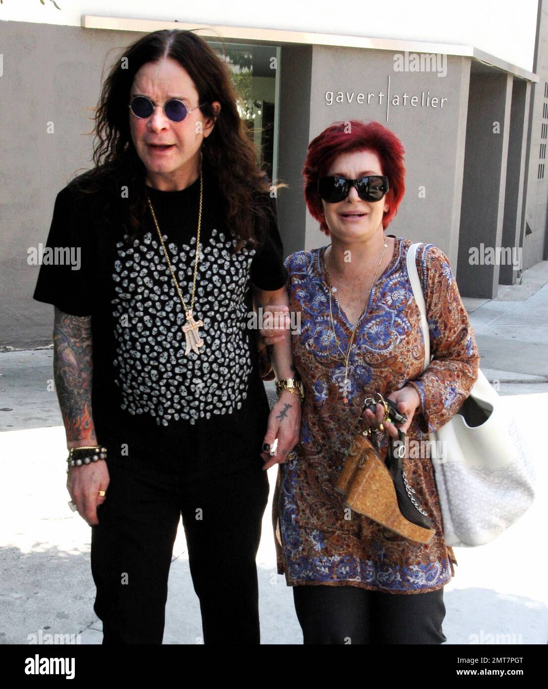 Ozzy Osbourne and his red headed wife Sharon Osbourne were spotted