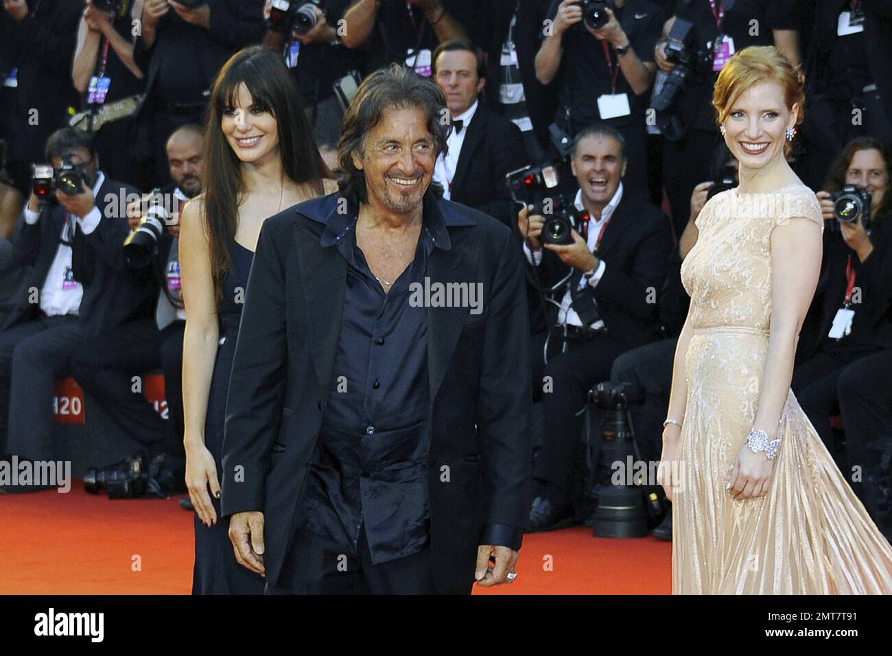 Al Pacino and Jessica Chastain walk the red carpet at the Venice Film