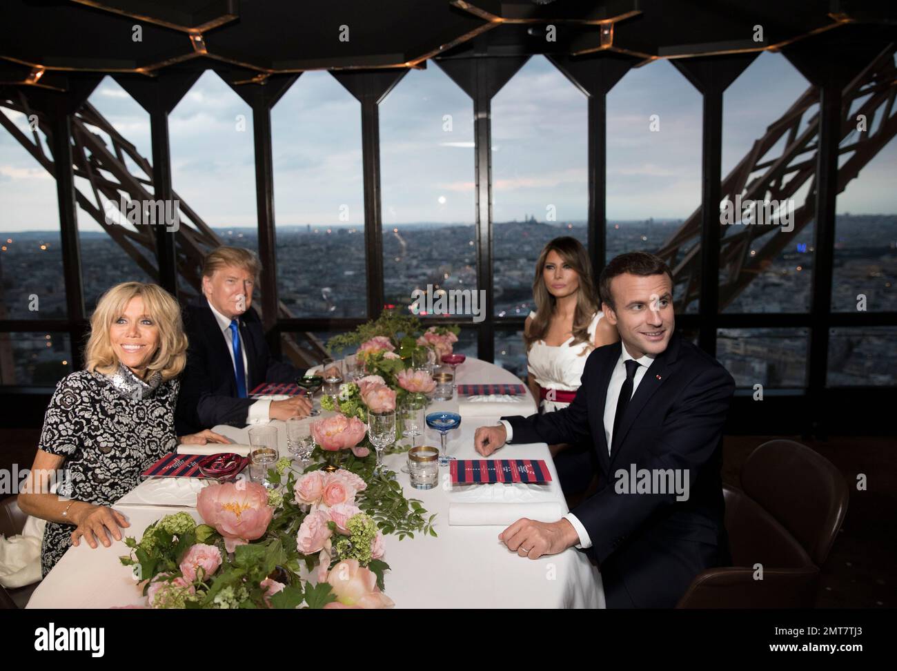 President Donald Trump, first lady Melania Trump, French President