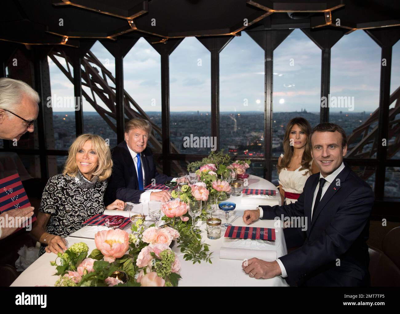 President Donald Trump, first lady Melania Trump, French President