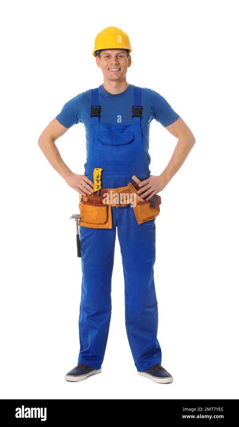 Man tool belt full length hi-res stock photography and images - Alamy