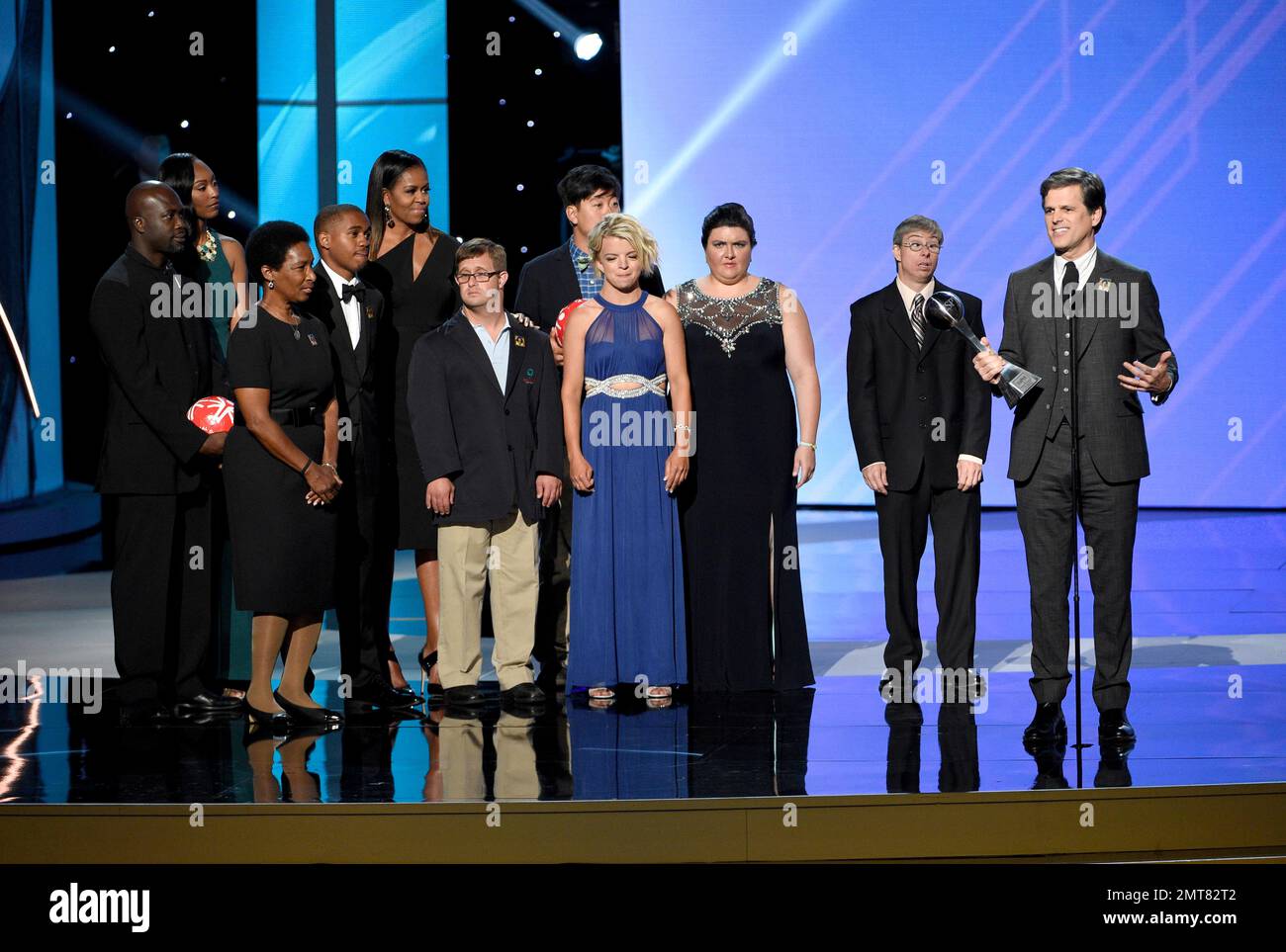 Timothy Shriver accepts the Arthur Ashe Courage Award on behalf of his