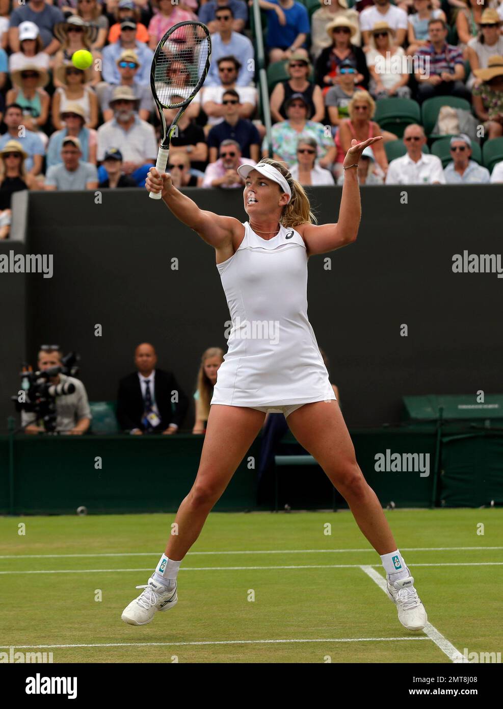Coco Vandeweghe of the United States returns to Denmark's Caroline