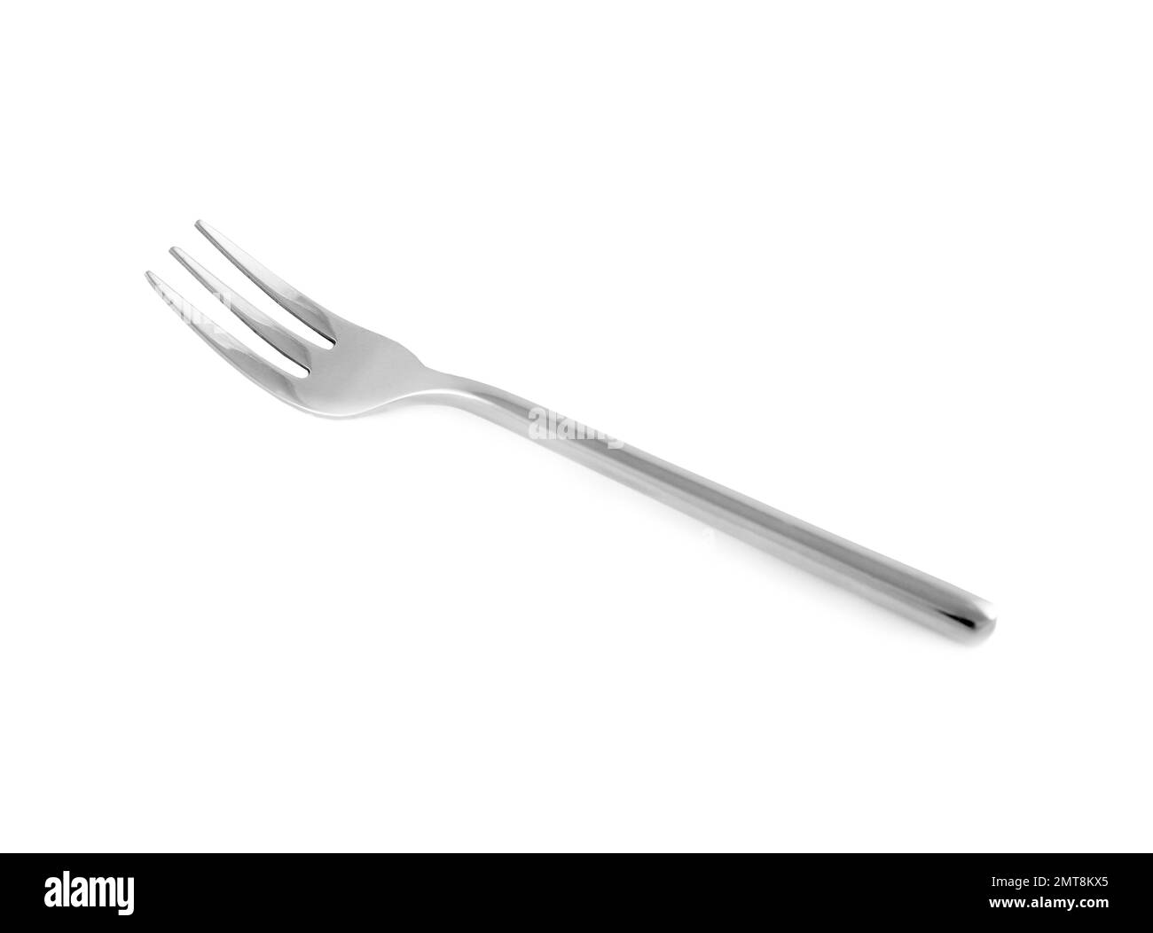 Clean shiny metal fork isolated on white Stock Photo Alamy