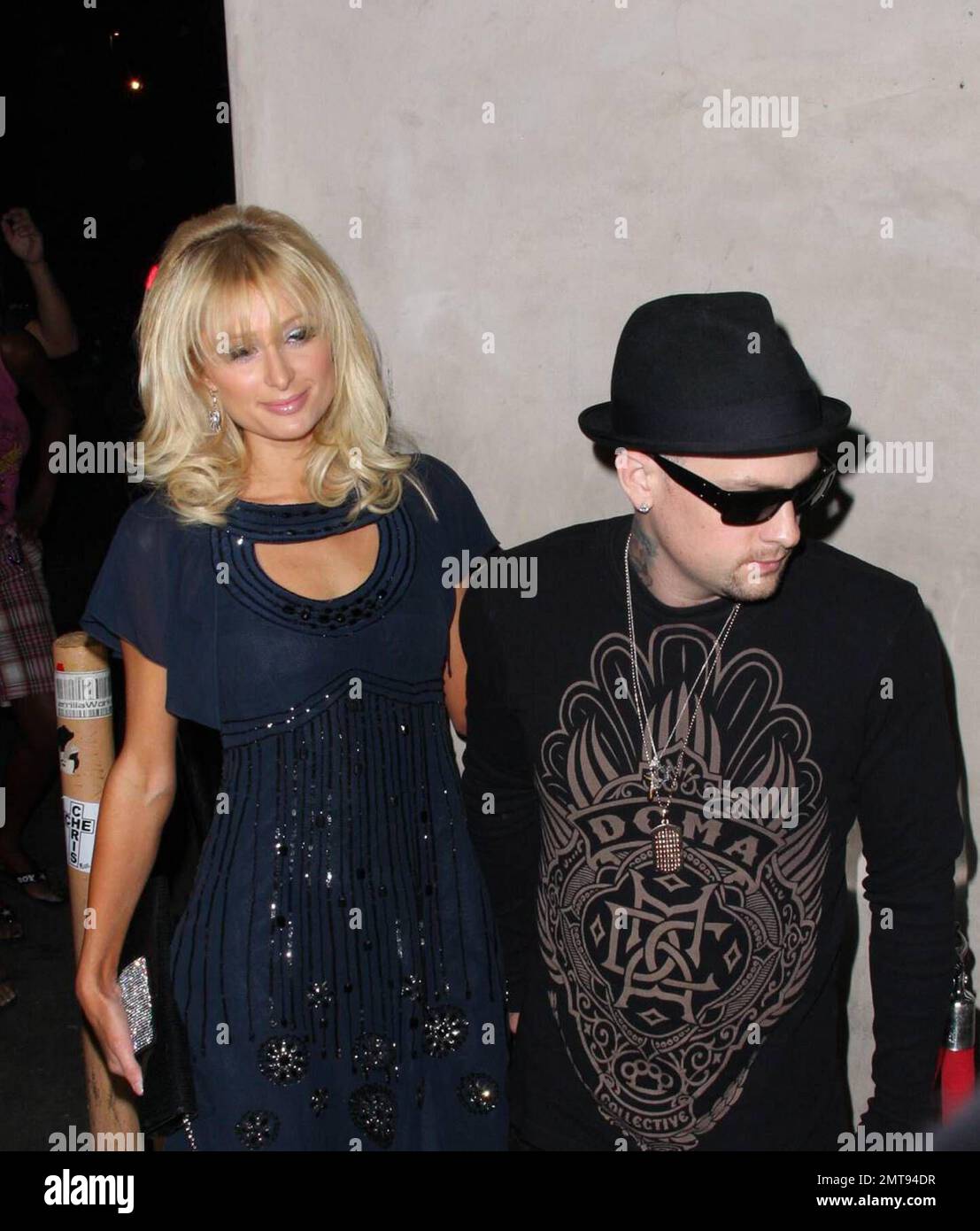 Paris Hilton and Benji Madden attend the premiere or Paris' new realtiy