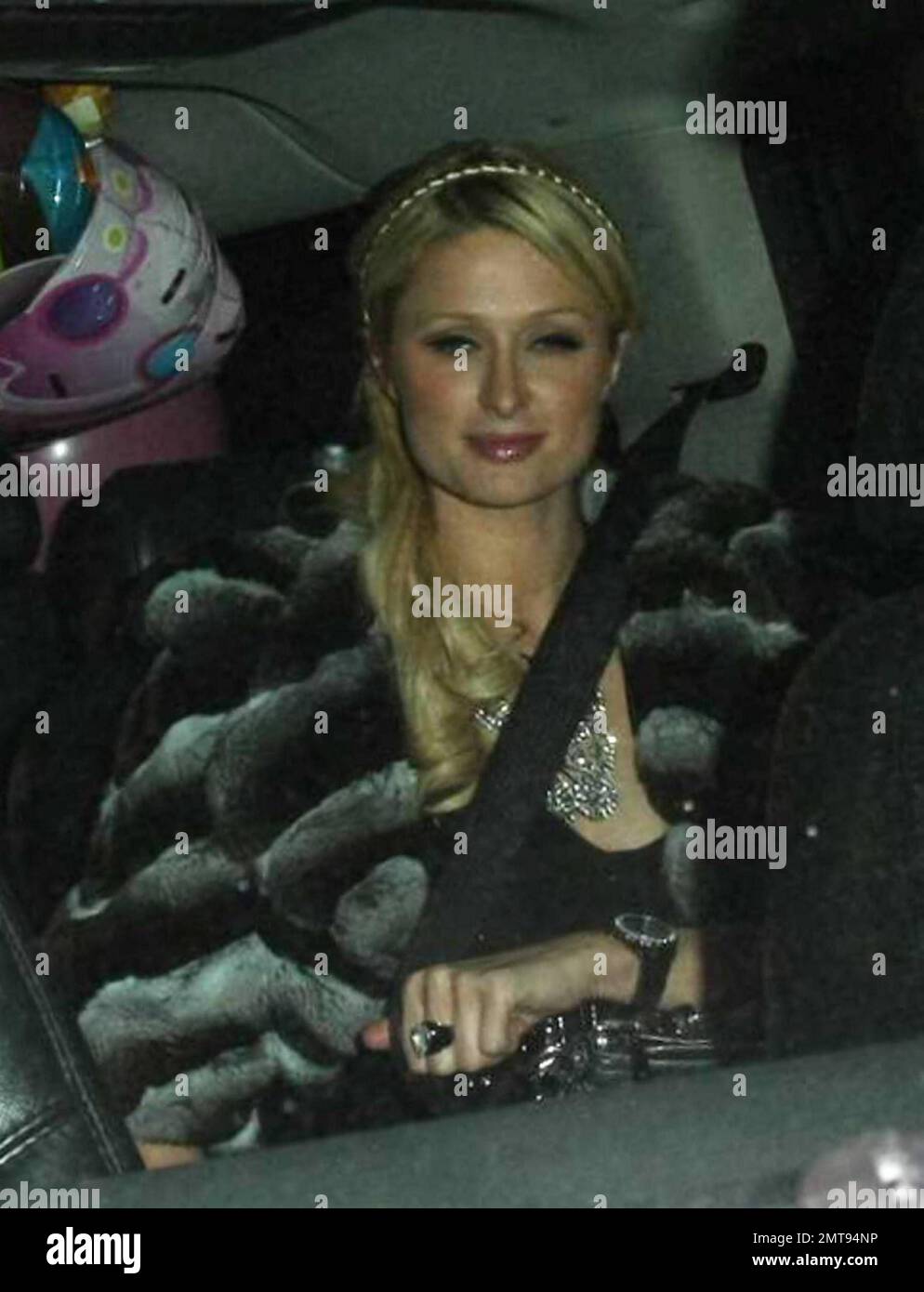 Paris Hilton leaves Dan Tana's restaurant after celebrating her 29th birthday. Los Angeles, CA. 02/17/10.    . Stock Photo