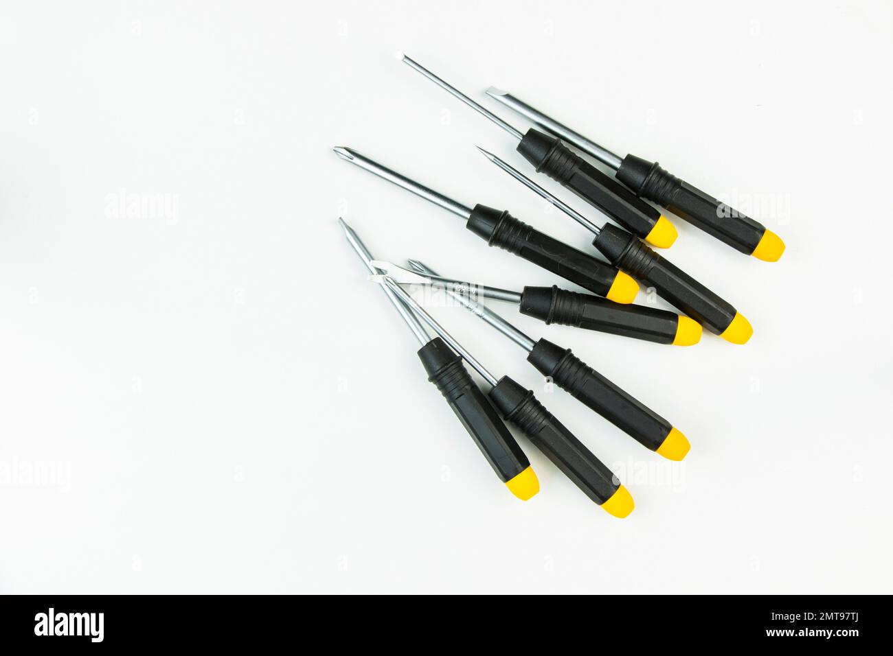 Large group of different screwdrivers on the white background Stock Photo Alamy
