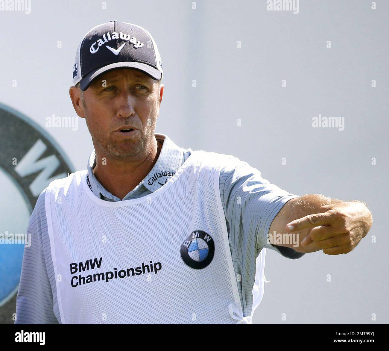 FILE In this Sept. 16, 2015, file photo, Jim "Bones" Mackay, caddie