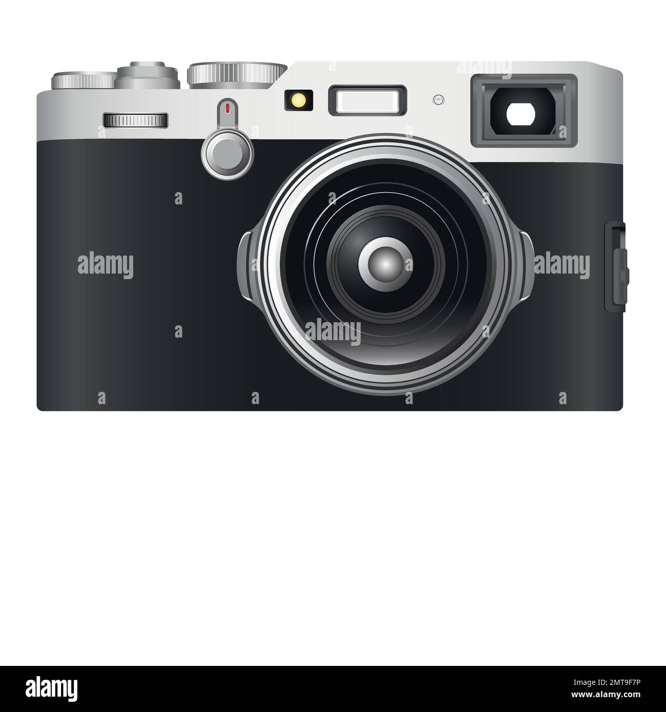Isolated Camera design more detail, delicate camera in 3d realistic illustration, front view camera picuture with copy space for business website grap Stock Vector
