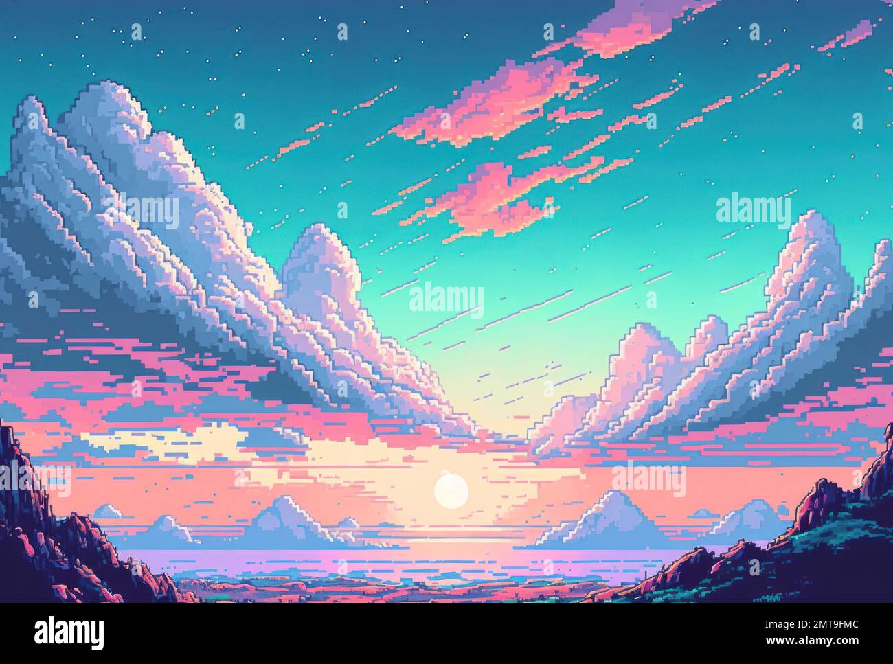 pixel sky backgrounds