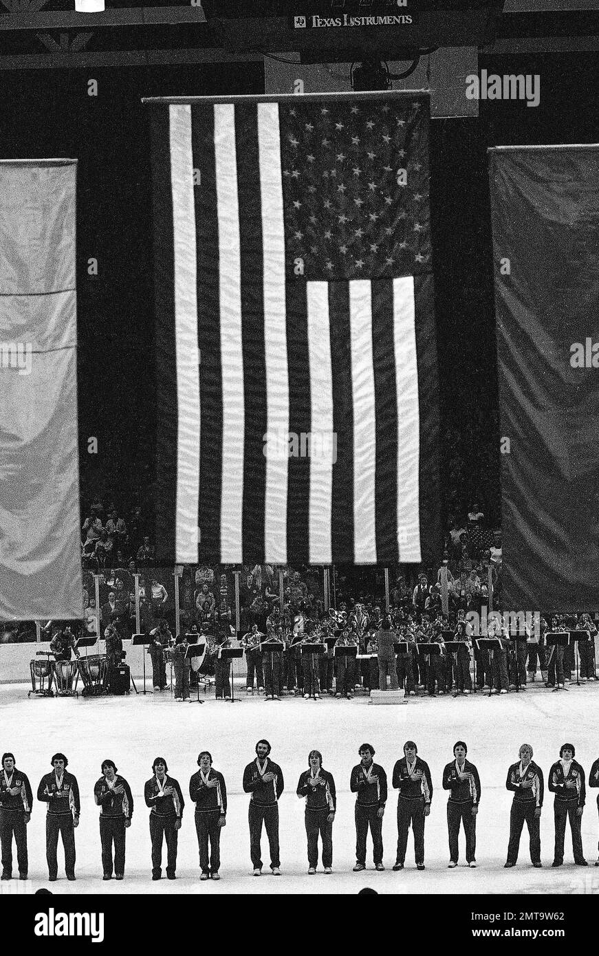 FILE - In this Feb. 24, 1980, file photo, members of the USA ice