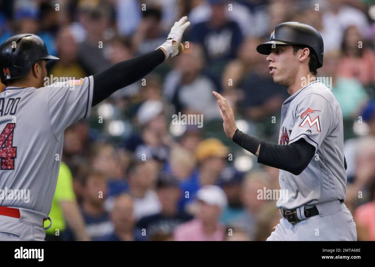 Christian Yelich -- Miami Marlins vs. Atlanta Braves 10/01/2017 