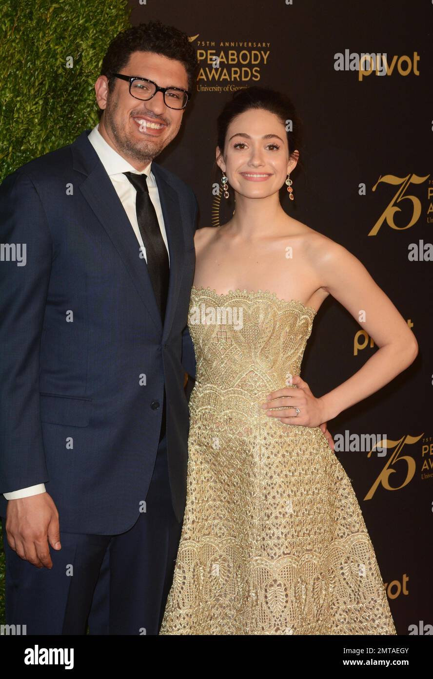 Sam Esmail and Emmy Rossum at the 75th Annual Peabody Awards in New ...